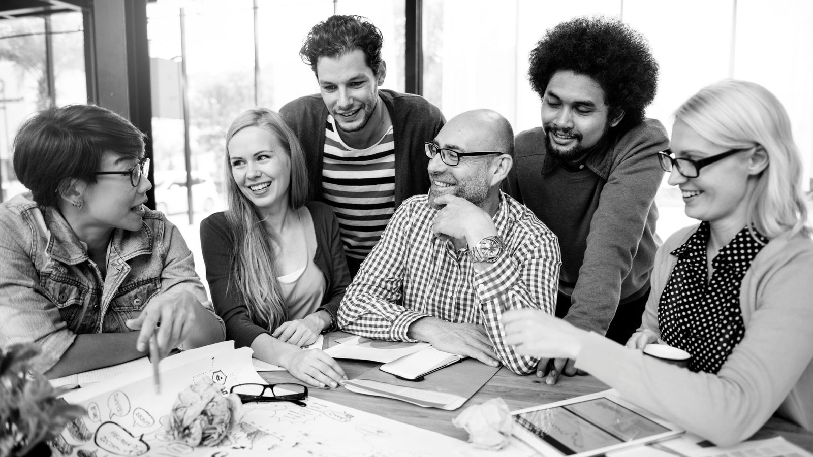 Team discussing digital marketing strategy